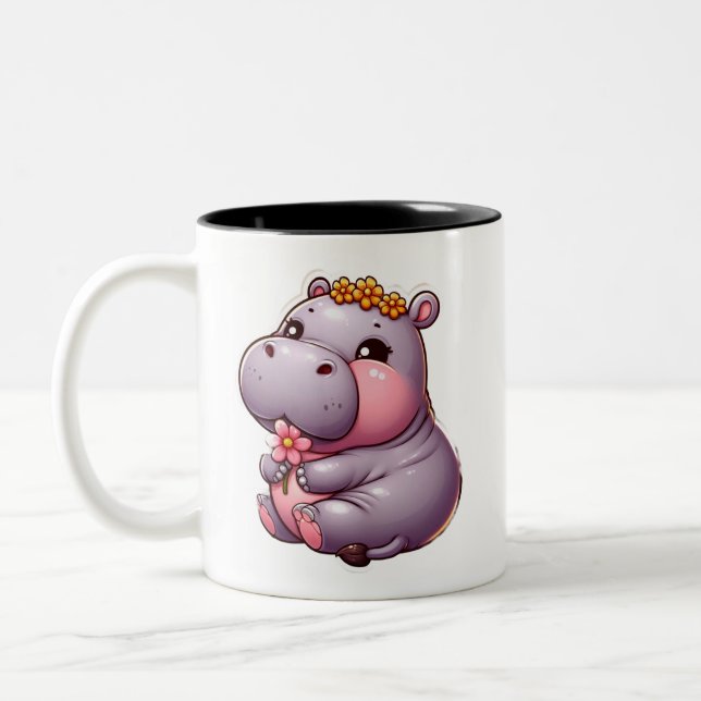 Bébé mignon Hippo Mug (Gauche)