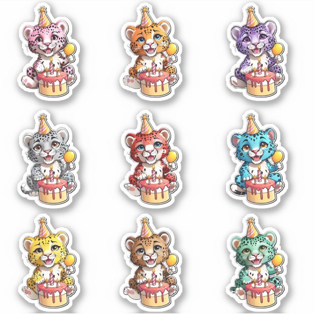 Bébé mignon Jaguars Stickers Anniversaire (Devant)