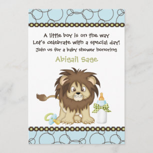 Bébé mignon Lion garçons Baby shower Invitation