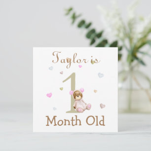 Bébé mignon marqueur de jalon 1 et 2 mois Vieux