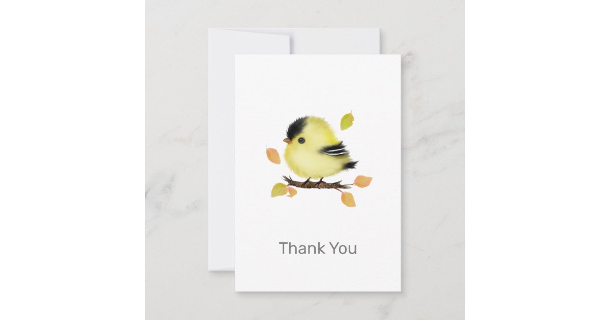 Bebe Mignon Oiseau Goldfinch Carte De Remerciement Zazzle Fr