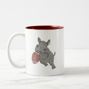 Bébé mignon Rhino American Football Nom Mug