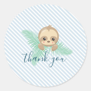 Bébé mignon Sloth Stickers de fête d'anniversaire