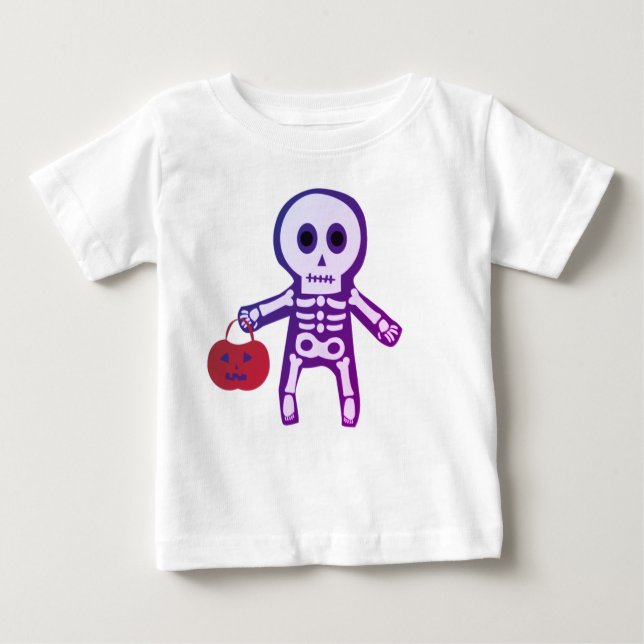 Bébé mignon Squelette Halloween Baby T-shirt (Devant)