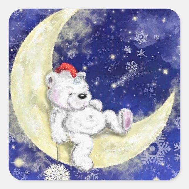 Bébé mignon Sticker Ours de Noël (Devant)