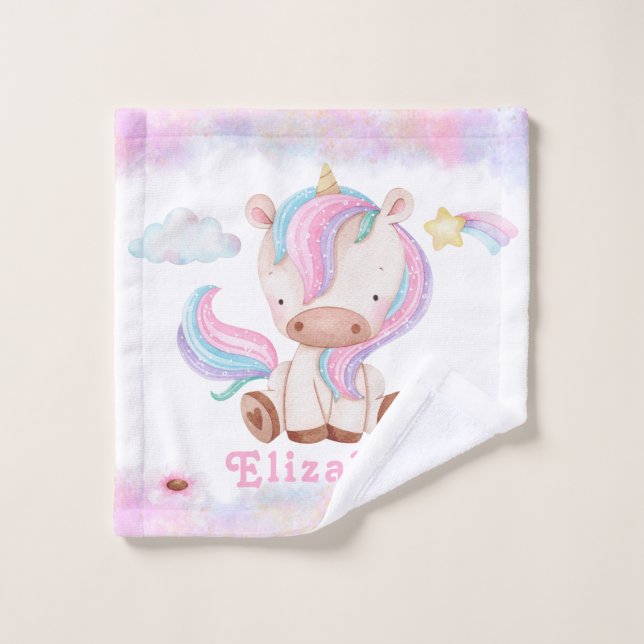 Bébé mignon Unicorn Enfants Laver le linge (Gant de toilette)