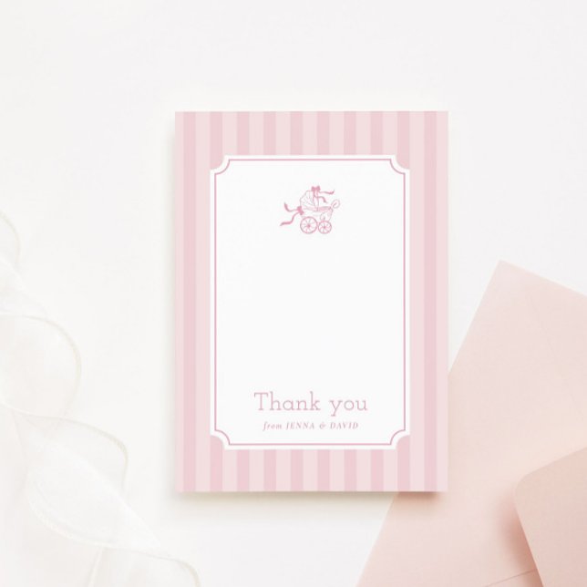 Bébé mignonne Carte de remerciements de poussette (Créateur téléchargé)