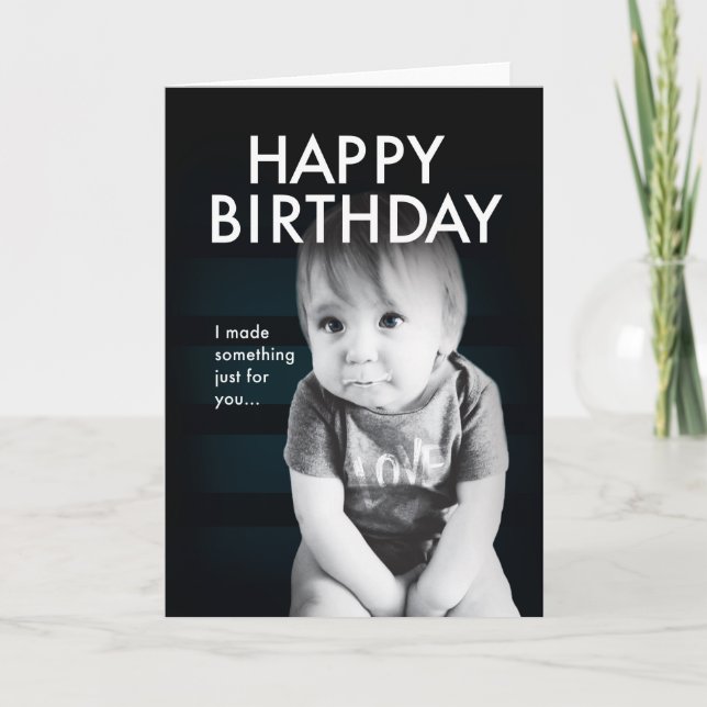 Bébé mignonne, drôle carte d'anniversaire (Devant)
