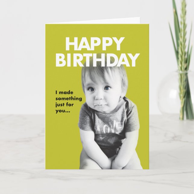 Bébé mignonne, drôle carte d'anniversaire (Devant)