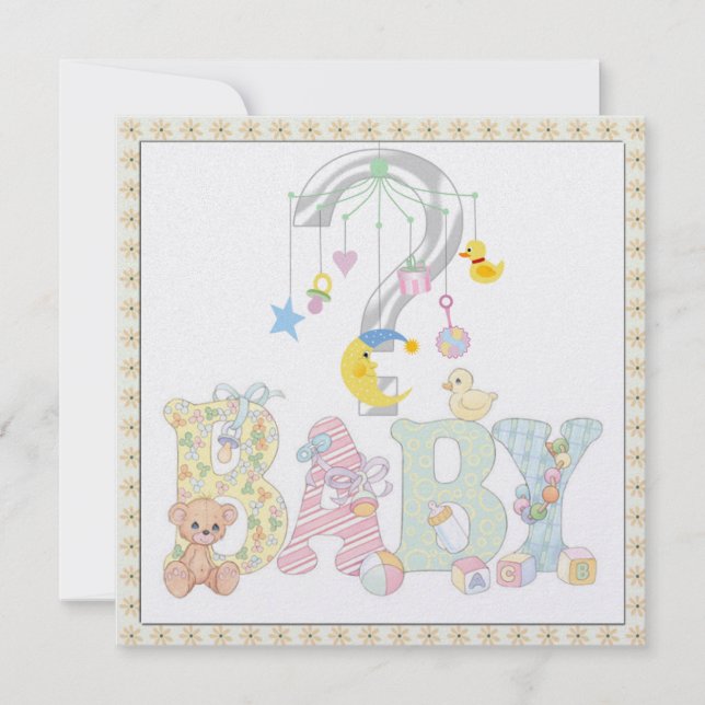 Bébé Mobile Genre Reveal Party Invitation (Devant)