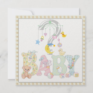 Bébé Mobile Genre Reveal Party Invitation
