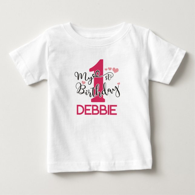 Bébé Mon 1er anniversaire - T-Shirt personnalisé pour f (Devant)