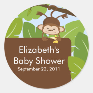 Bébé Monkey Jungle Baby shower Safari Sticker