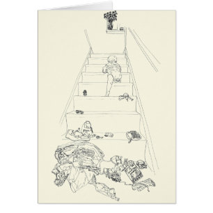 Bébé montant l'escalier Dessin Art de famille drôl