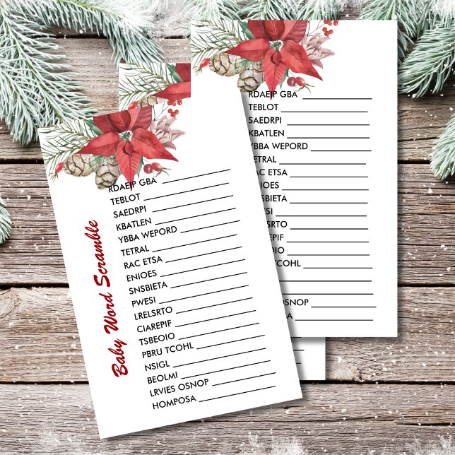 Bébé Mot Bébé bébé hivernal en fleurs poinsettia (Créateur téléchargé)