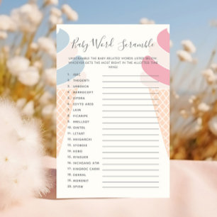 Bébé Mot Bébé Crème glacée Révélation de genre