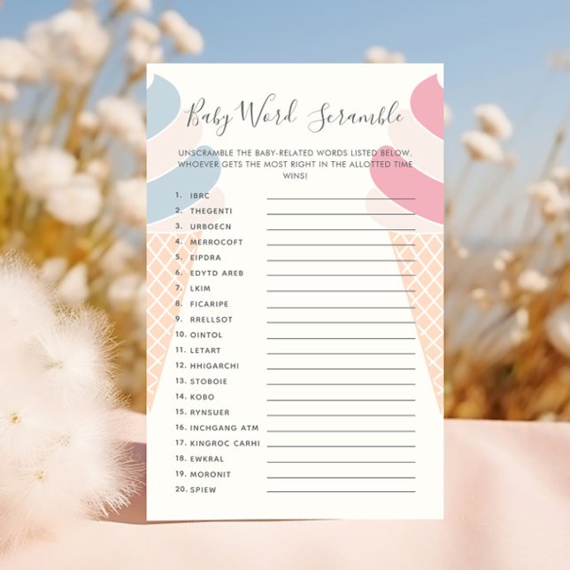 Bébé Mot Bébé Crème glacée Révélation de genre (Créateur téléchargé)