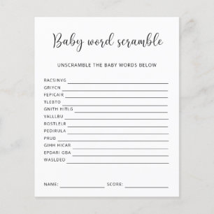 Bébé Mot Scramble Jeu Baby shower
