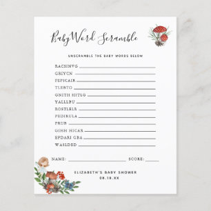 Bébé Mot Scramble   Jeu Baby shower
