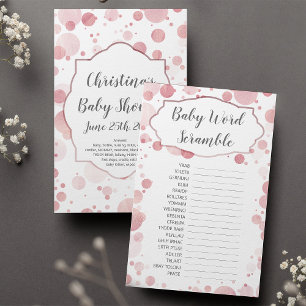 Bébé Mot Scramble Rose Pale Rose Jeu de Douche Or