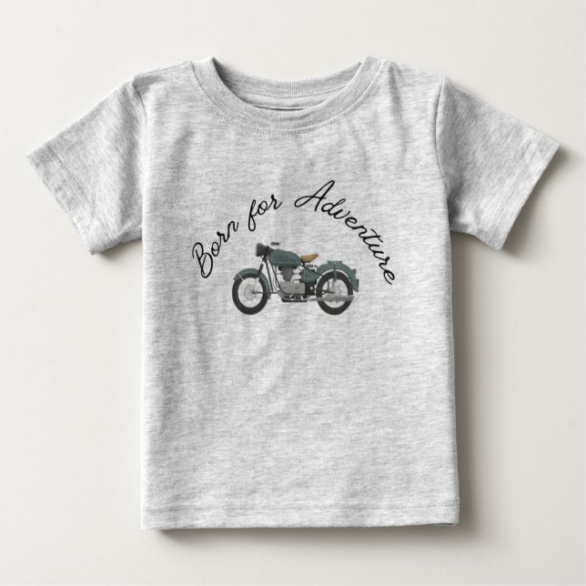 Bébé Né pour l'aventure : T-shirt à thème moto (Devant)