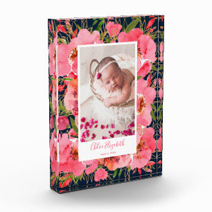 Bébé nouveau-né Fille Floral Bloc photo personnali