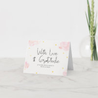Bébé nuages rose Fille étoiles Merci