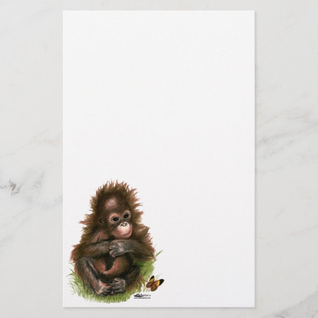 Bébé orang-outan et papillon (Devant)