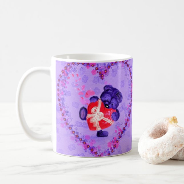 Bébé Ours avec Coeur Mug Cadeau (Avec donut)