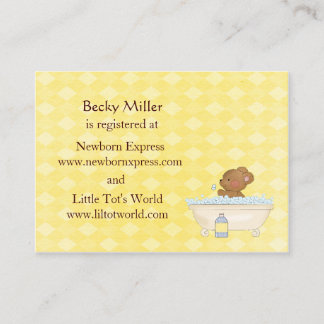Bébé ours Baby shower de temps de bain Cartes d'en