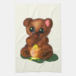 Bébé Ours Cuisine Serviette Vos Couleurs - Texte