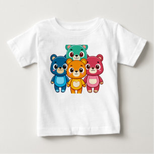 Bébé Ours de dessin coloré - Joli T-shirt pour enfants