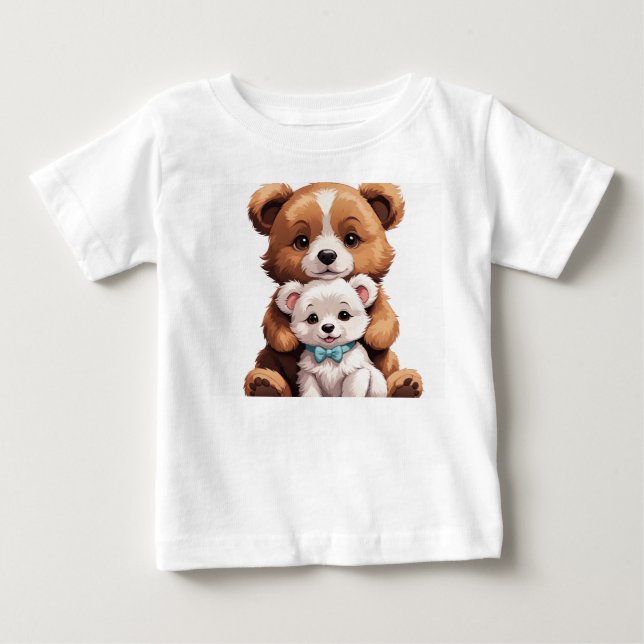 Bébé "Pals de chiot : T-shirt de chien amusant pour les (Devant)