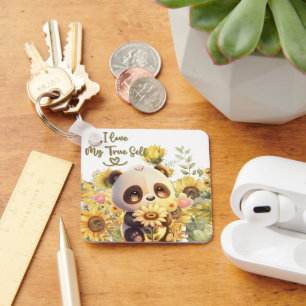 Bébé Panda avec porte-clés tournesol