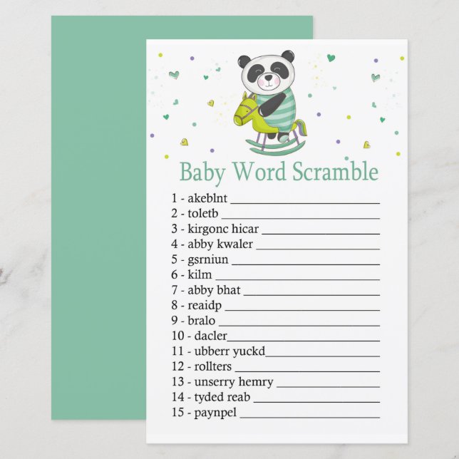 Bébé Panda Baby jeu de mots brouillage (Devant / Derrière)
