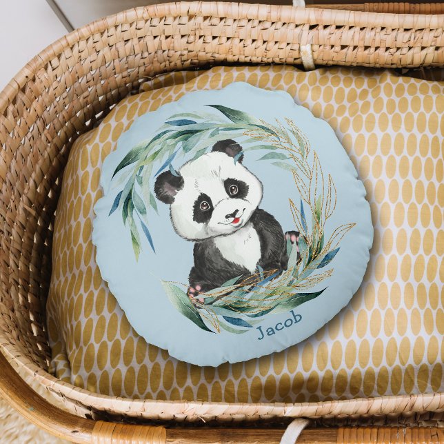Bébé Panda Ours dans la crèche de couronne Coussin (Créateur téléchargé)