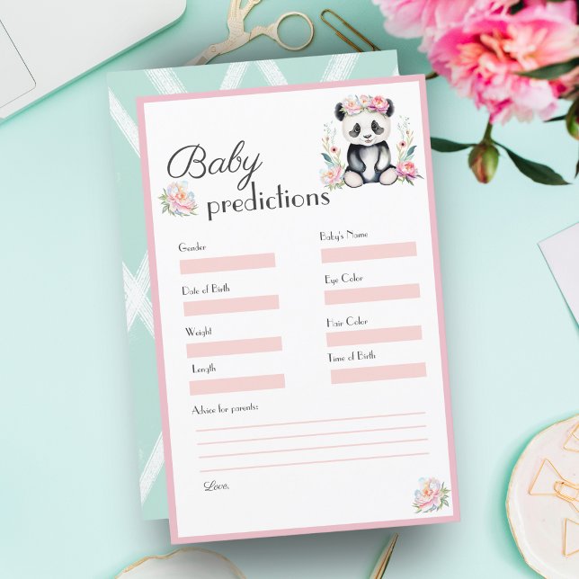 Bébé Panda Peonies Jungle Baby Prédications (Serene baby panda amidst peonies, balloons, eucalyptus - perfect for baby predictions!

)