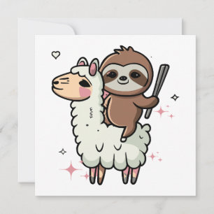 Bébé paresseux et lama mignons