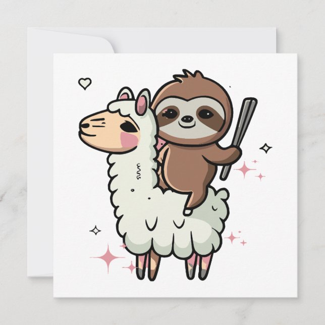 Bébé paresseux et lama mignons  (Devant)