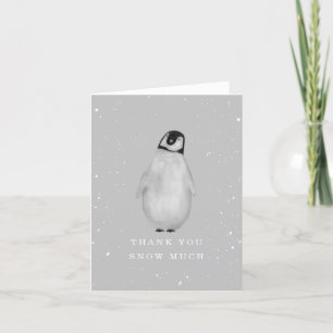 Bébé Penguin Gris hiver Baby shower neutre Merci