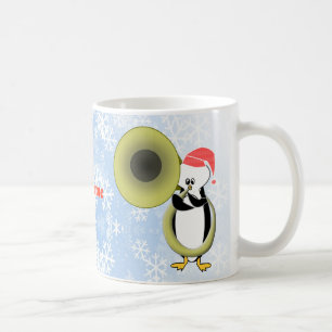 Bébé Penguin Tuba Mug de Noël sur mesure
