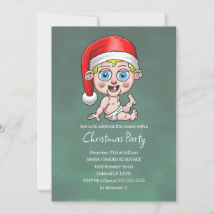 Bébé Père Noël Jeune Invitation Noël