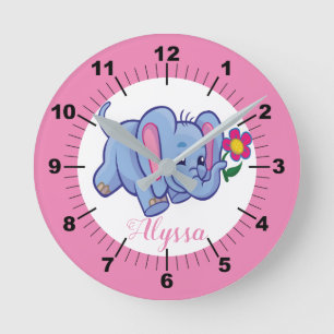 Bébé personnalisé Zèbre Carré Horloge murale