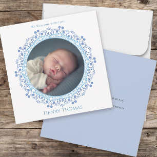 Bébé photo bleu mignon simple