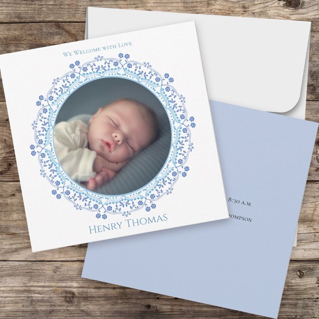 Bébé photo bleu mignon simple (Créateur téléchargé)