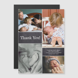 Bébé photo collage Merci Faire-part de naissance