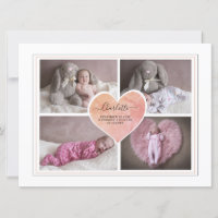 Bébé Photo Collage Script Typographie Naissance