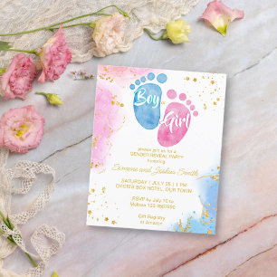 Bébé pieds rose bleu sexe révéler budget invitatio