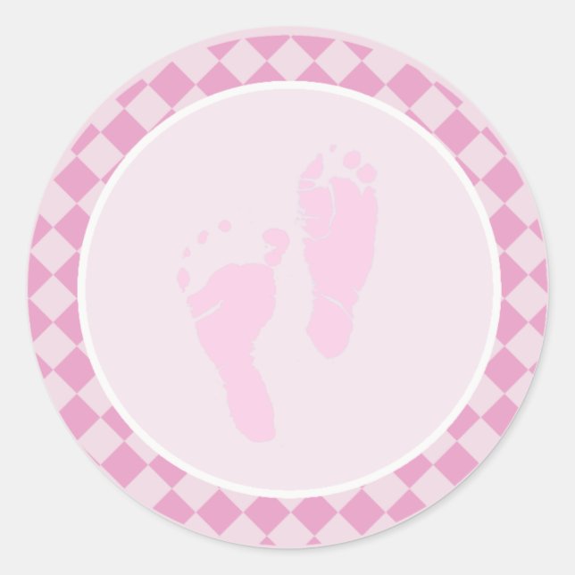 Bébé Pieds rose Enveloppe Stickers (Devant)