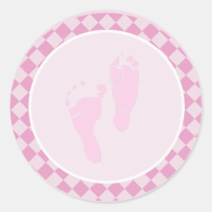 Bébé Pieds rose Enveloppe Stickers